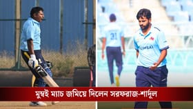 কেরিয়ারের প্রথম টি-২০ সেঞ্চুরি সরফরাজের, শার্দূলের ফাইফার