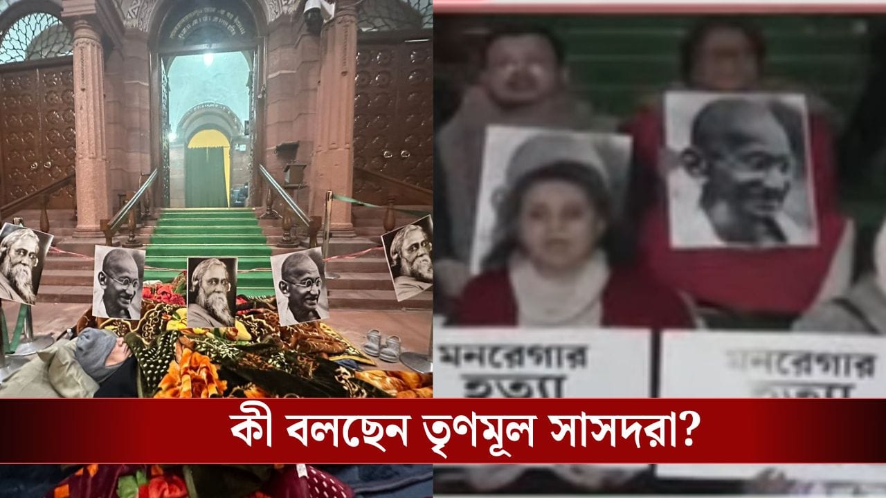 TMC MPs in Parliament: কনকনে ৯ ডিগ্রির ঠান্ডাতেও সংসদের বাইরে বসে রইল তৃণমূল সাংসদরা, কেন? TMC MPs in Parliament: কনকনে ৯ ডিগ্রির ঠান্ডাতেও সংসদের বাইরে বসে রইল তৃণমূল সাংসদরা, কেন?