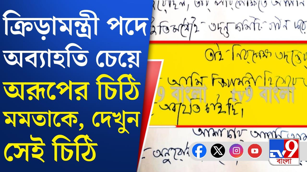মুখ্যমন্ত্রীর কাছে অব্যাহতির ইচ্ছাপ্রকাশ করেন ক্রীড়ামন্ত্রী মুখ্যমন্ত্রীর কাছে অব্যাহতির ইচ্ছাপ্রকাশ করেন ক্রীড়ামন্ত্রী