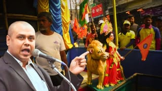 Khardaha News: পোড়া মঞ্চেই ভারতমাতার পুজো, তৃণমূলকে কাঠগড়ায় দাঁড় করিয়ে হুঙ্কার কৌস্তবের