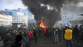 ট্রাক্টর নিয়ে রাজধানী অভিযান, বিক্ষোভে বিধ্বস্ত ইউরোপিয়ান ইউনিয়ন