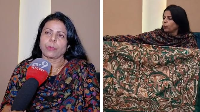 নেশাকে করেছেন পেশা, নকশি কাঁথায় তাক লাগিয়ে পদ্মশ্রী সিউড়ির তৃপ্তি