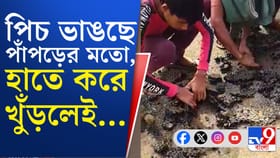পিচ ভাঙছে পাঁপড়ের মতো! যা করলেন গ্রামবাসীরা...