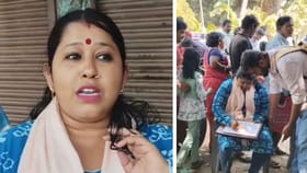 'যুব সাথী'র লাইনে বিজেপি নেত্রী, ক্যামেরার সামনে দাঁড়িয়ে বললেন...