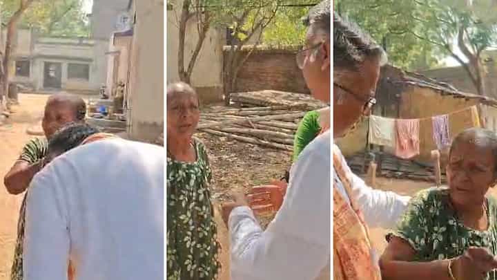 বিজেপি প্রার্থীর হাত ধরে কেঁদে ফেললেন তৃণমূল নেতার মা, দেখুন কী বললেন? বিজেপি প্রার্থীর হাত ধরে কেঁদে ফেললেন তৃণমূল নেতার মা, দেখুন কী বললেন?