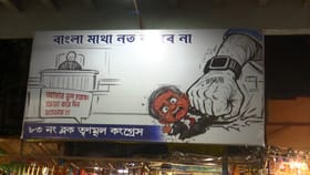 'ক্ষমা করে দিন ম্যাডাম’, কালীঘাটে হোর্ডিং ঘিরে জোর বিতর্ক