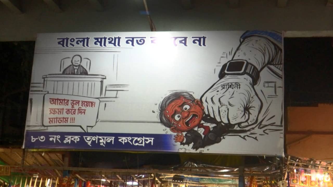 Kalighat: ‘আমার ভুল হয়েছে, ক্ষমা করে দিন ম্যাডাম’, কালীঘাটে হোর্ডিং ঘিরে জোর বিতর্ক