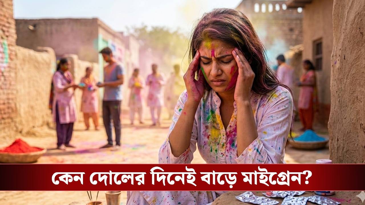 দোল মানেই কি দপদপ করা মাথার যন্ত্রণা? রঙের উৎসবে মাইগ্রেন আটকাতে মেনে চলুন এই সহজ টিপস দোল মানেই কি দপদপ করা মাথার যন্ত্রণা? রঙের উৎসবে মাইগ্রেন আটকাতে মেনে চলুন এই সহজ টিপস