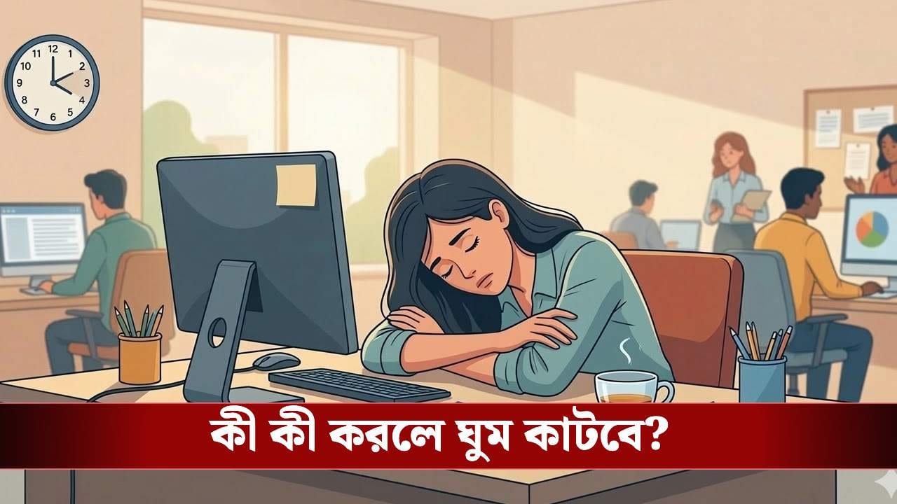 দুপুর গড়ালেই ঘুমের চোটে কাজে মন বসে না? রইল ডেস্কে বসেই ঘুম তাড়ানোর ৫টি অব্যর্থ ‘ম্যাজিক’ টোটকা