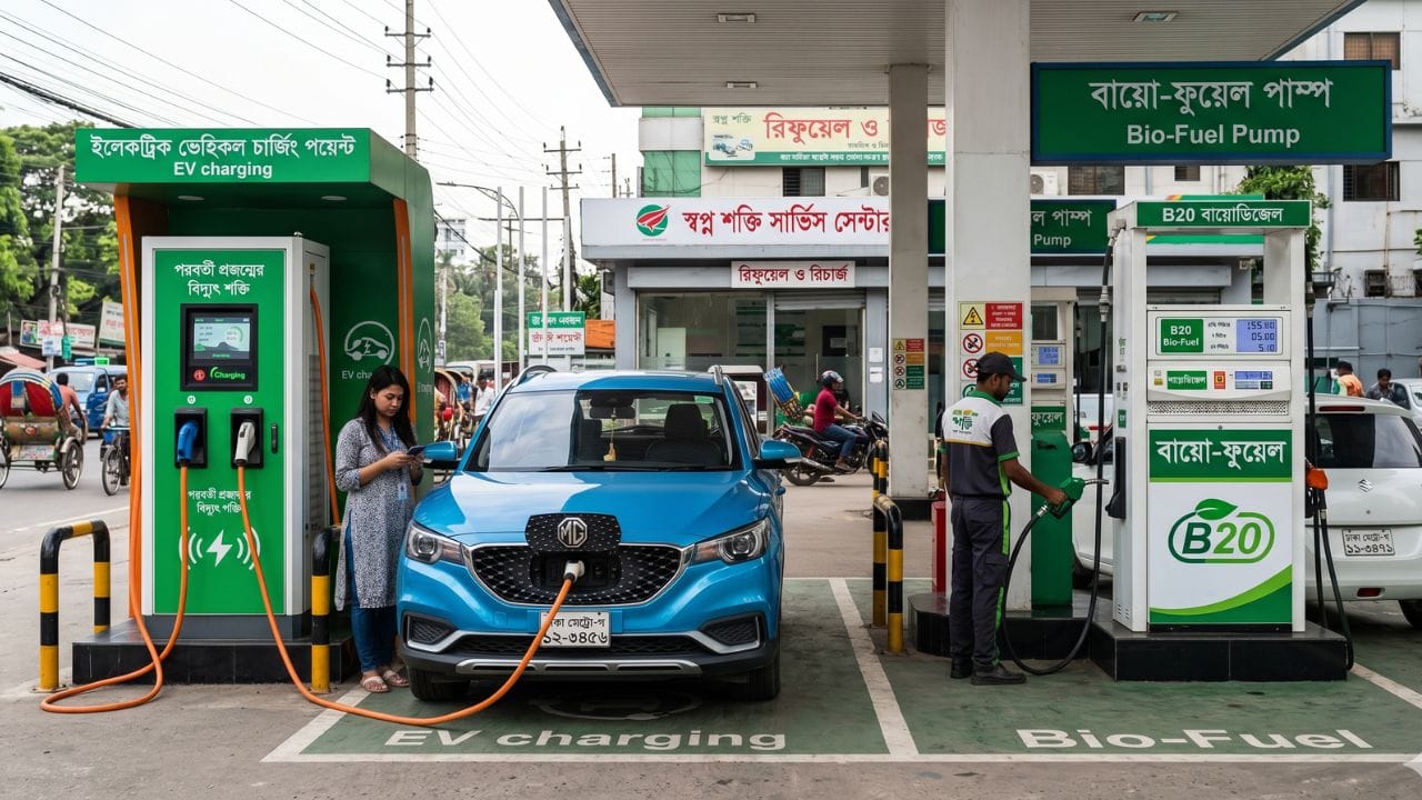  ২২ লক্ষ কোটি টাকার তেল আমদানির বোঝা কমাতে এবার বায়ো-ফুয়েল ও বিকল্প জ্বালানিতে জোর দিচ্ছে সরকার। দূষণমুক্ত ভারতের পথে একটি বড় পদক্ষেপ এটি। (AI)