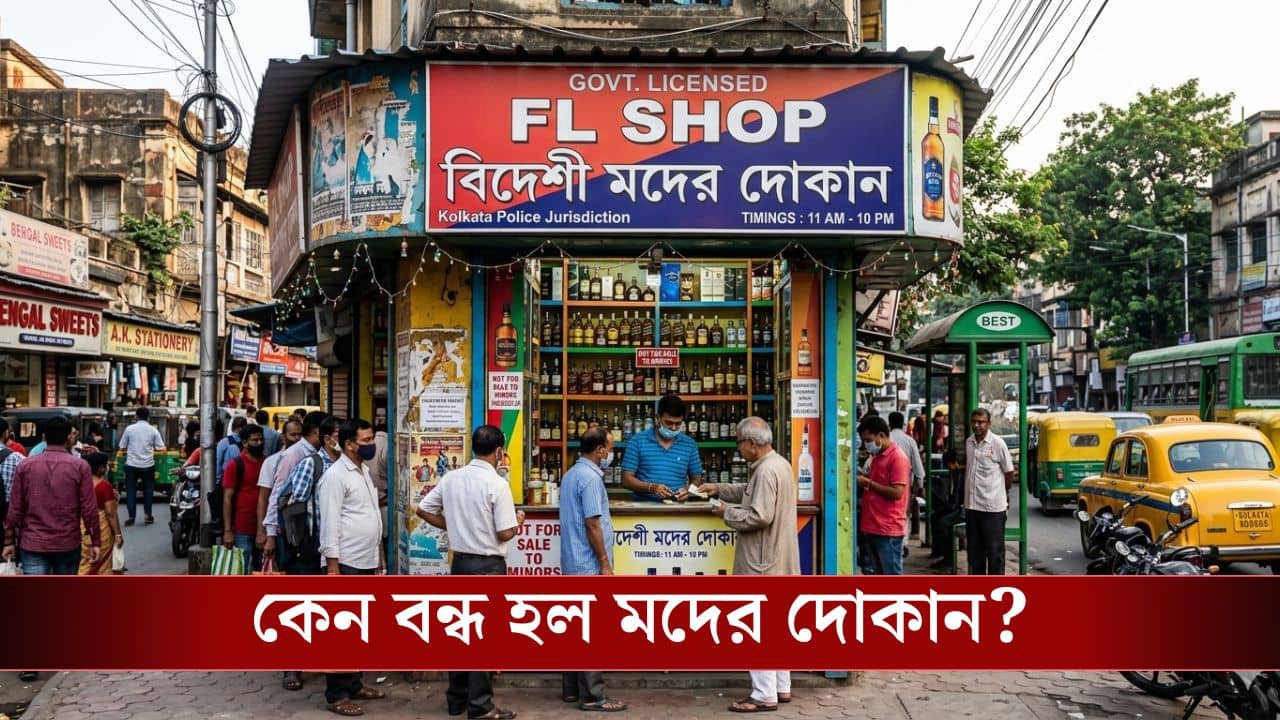 Liquor shop in Kolkata: ভরসন্ধে থেকে আচমকা বন্ধ হয়ে গেল সব মদের দোকান