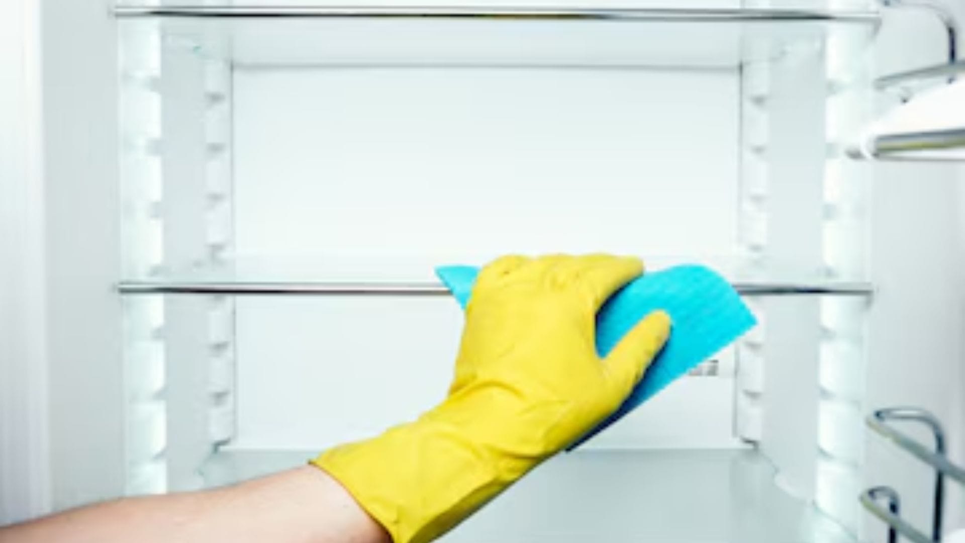 সমপরিমাণ জল ও সাদা ভিনেগার মিশিয়ে একটি স্প্রে বোতলে ভরে নিন। এটি ফ্রিজের তাক ও কোণ পরিষ্কার করার জন্য সেরা প্রাকৃতিক ক্লিনার।