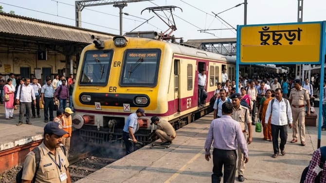ব্রেক বাইন্ডিংয়ের জেরে চুঁচুড়া স্টেশনে দাঁড়িয়ে গেল ডাউন বর্ধমান লোকাল