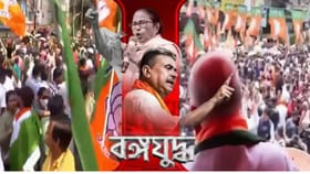 অমিত শাহ এগোতেই শুরু হল জুতো ছোড়াছুড়ি