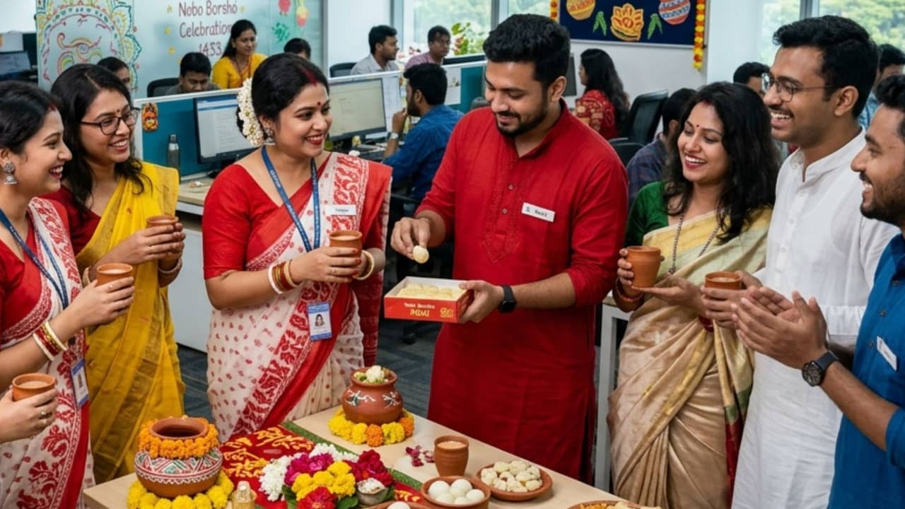 Happy Baisakhi 2026: কাজের চাপে নববর্ষ যেন ফিকে না হয়! অফিসে বসেই পয়লা বৈশাখ উদযাপনের ৫টি সহজ টিপস