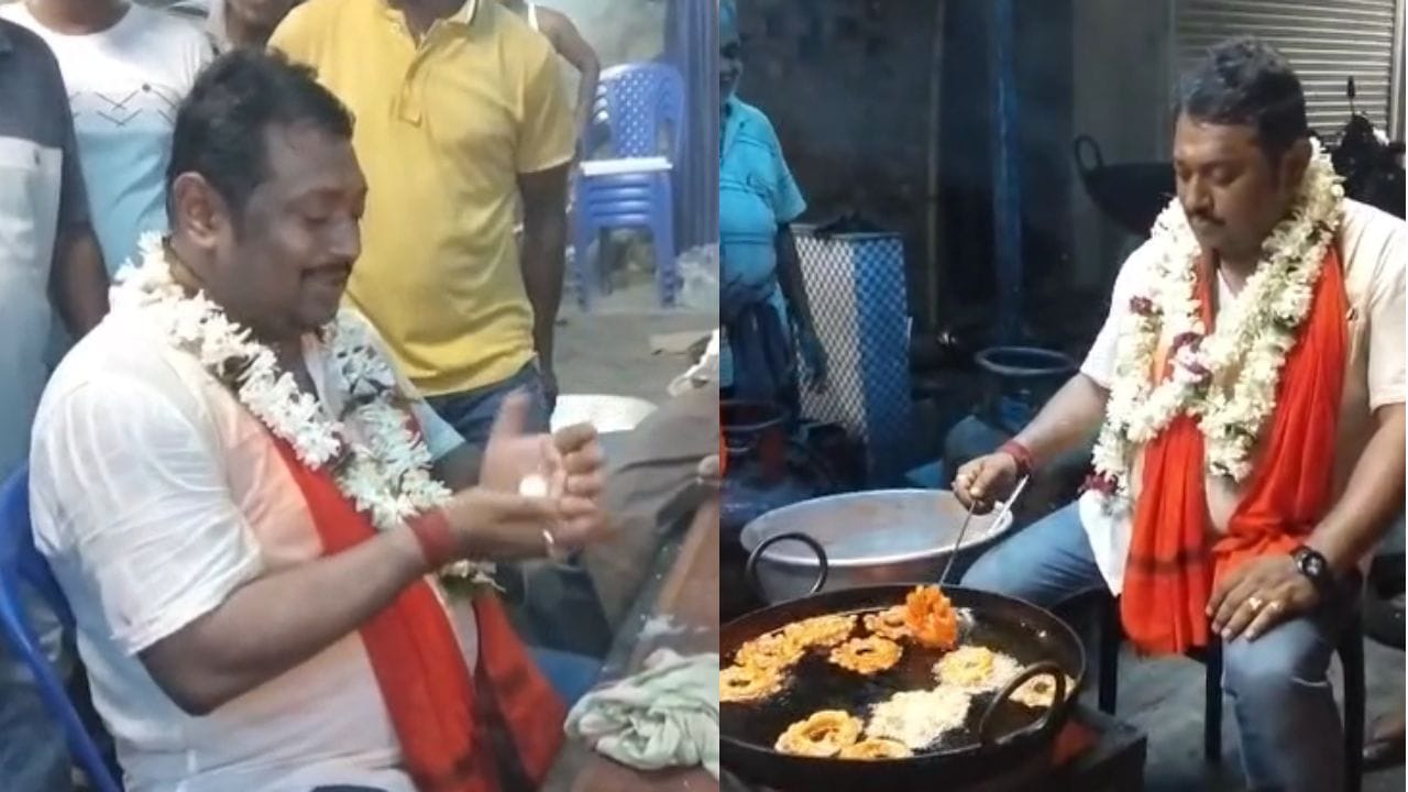 Swaraj Ghosh Campaigning: চপ বা রুটি নয়, এবার জিলিপি ভেজে, রসগোল্লা ...