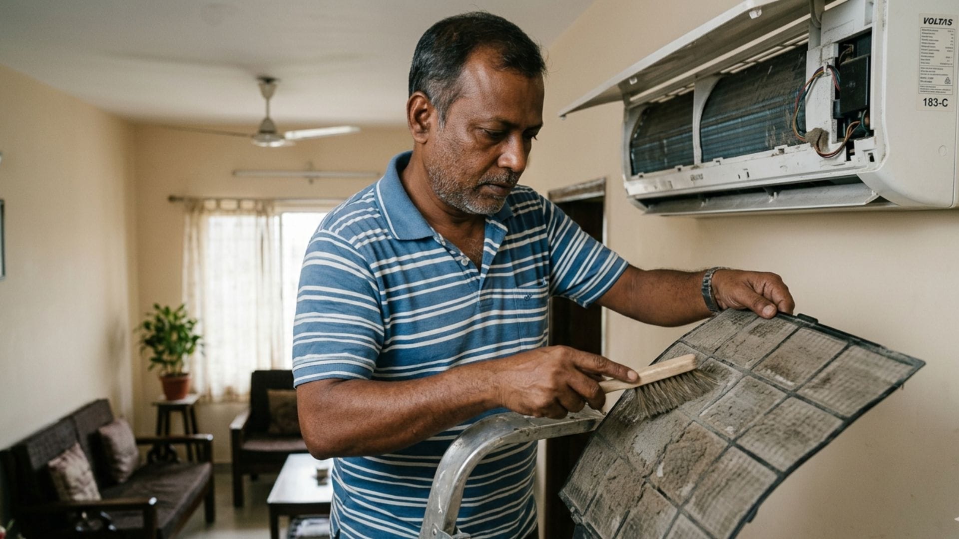 নিয়মিত এসি সার্ভিসিং করুন ও ফিল্টার পরিষ্কার করুন। নোংরা ফিল্টার থাকলে ঘর ঠান্ডা হতে বেশি সময় লাগে ফলে বেশি কারেন্ট পোড়ে। - AI