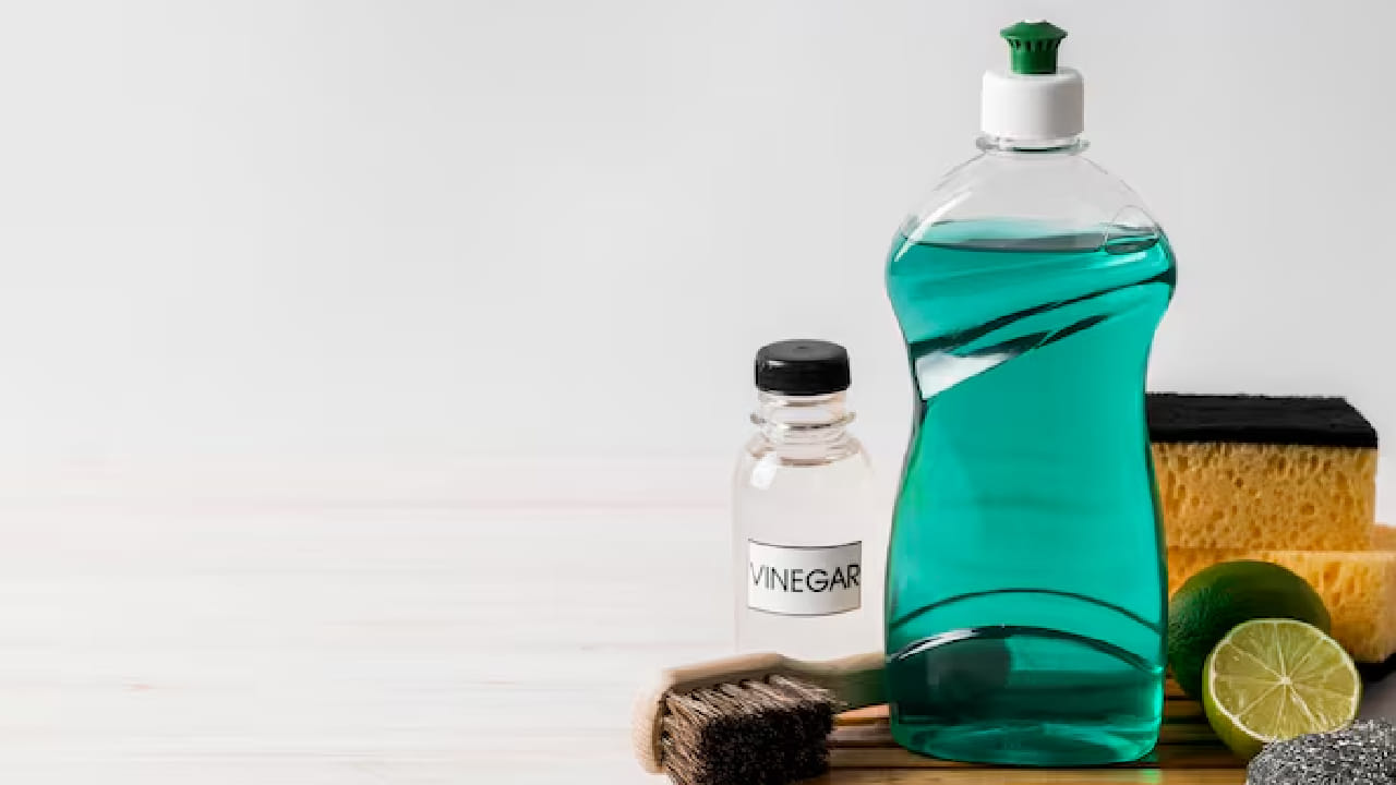 যদি ফ্যানে চিটচিটে ময়লা থাকে, তবে শুধু কভারে কাজ হবে না। একটি স্প্রে বোতলে ২ চামচ সাদা ভিনিগার এবং ১ চামচ ডিশওয়াশ লিকুইড মিশিয়ে নিন। এটি ব্লেডের ওপর স্প্রে করে ২ মিনিট রেখে দিন। Free Pik