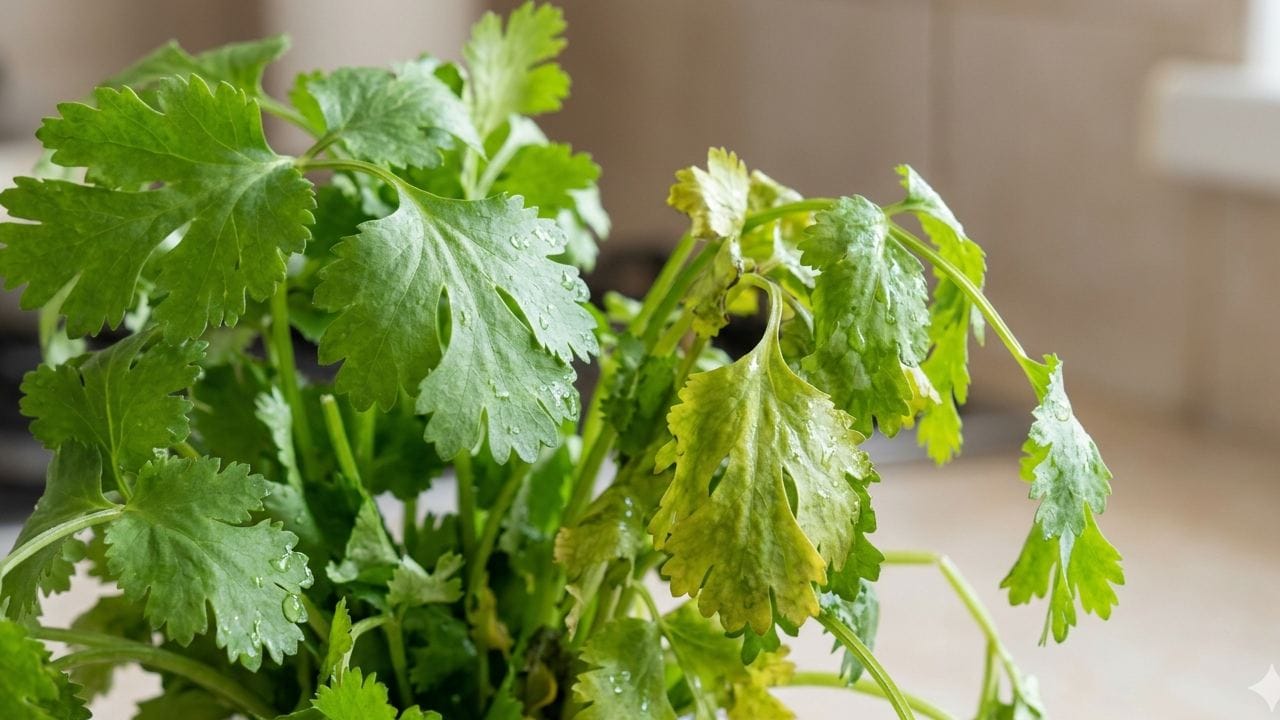 ধনেপাতায় খুব দ্রুত আর্দ্রতা জমে যায়। সঠিক বাতাস চলাচল না করলে এর কচি কাণ্ড ও পাতা পচতে শুরু করে। তাই পলিথিনে ভরে সরাসরি ফ্রিজে রাখা বন্ধ করলেই অর্ধেক সমস্যার সমাধান। Gemini AI