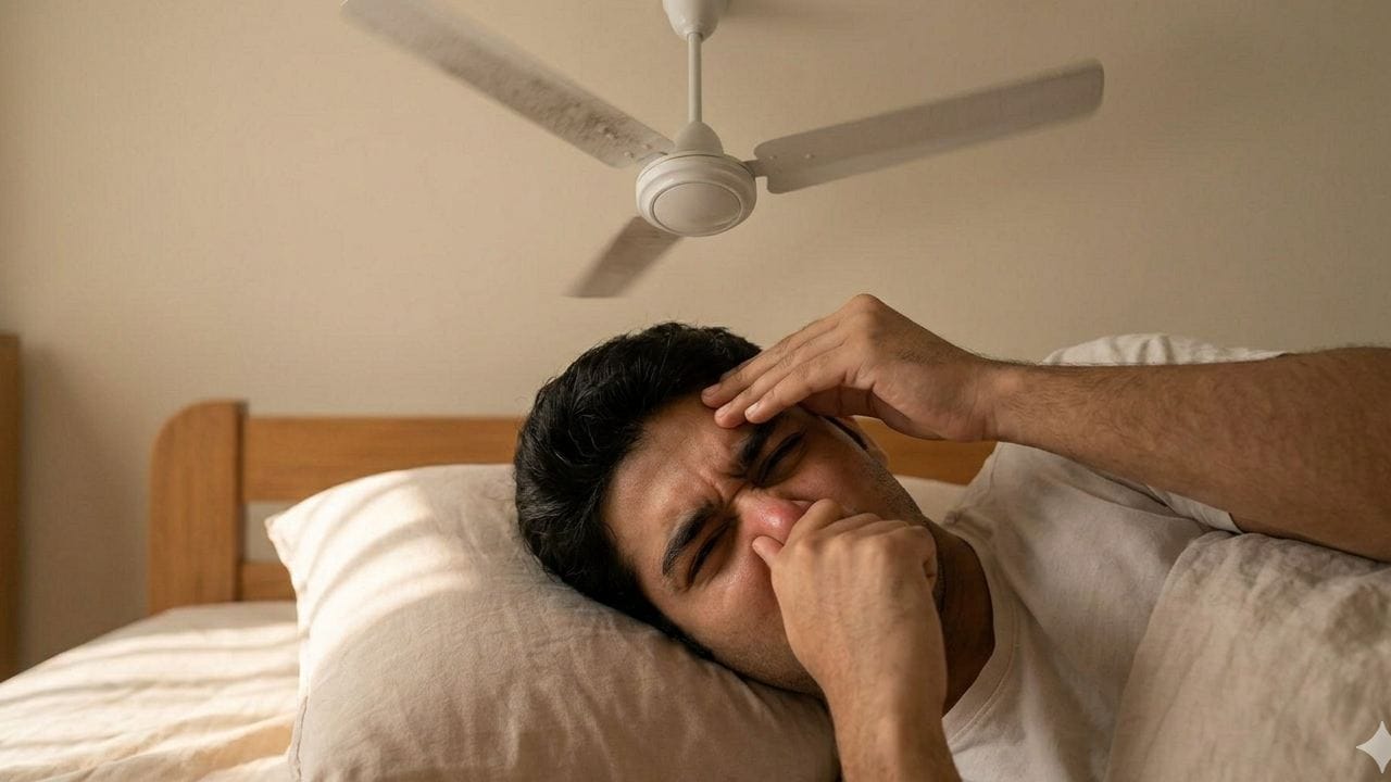 সরাসরি তীব্র বাতাস নাকে প্রবেশ করলে নাকের ভেতরের মিউকাস মেমব্রেন শুকিয়ে যায়। এর ফলে যাঁদের সাইনাসের সমস্যা রয়েছে, তাঁদের মাথা যন্ত্রণা বা সাইনাসের তীব্র ব্যথা শুরু হতে পারে। সকালে উঠে নাক বন্ধ থাকা বা অস্বস্তি হওয়ার এটিই প্রধান কারণ। Gemini Ai