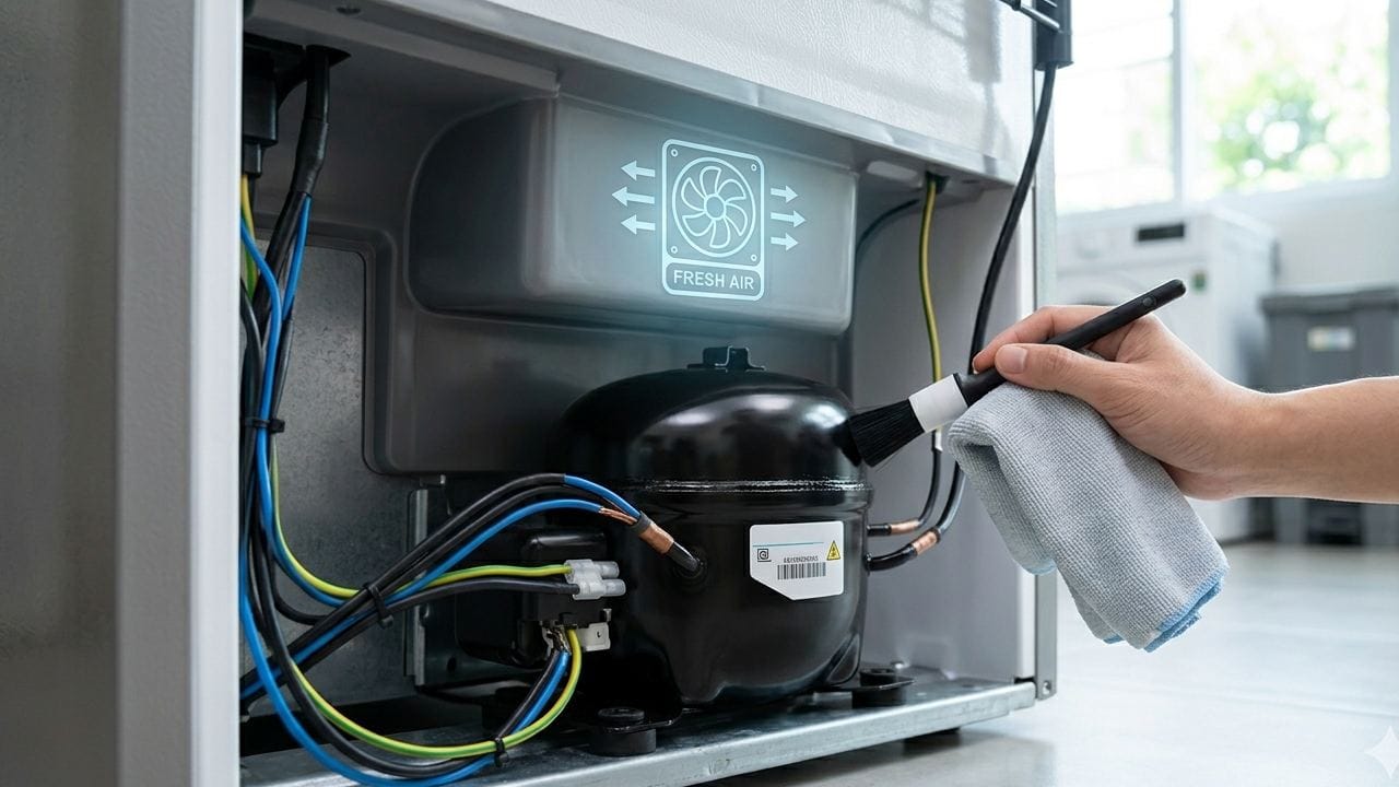 বিপদ এড়াতে ফ্রিজের পেছনের অংশ সবসময় পরিষ্কার-পরিচ্ছন্ন রাখুন। যন্ত্রের চারপাশে পর্যাপ্ত বাতাস চলাচলের জায়গা নিশ্চিত করা জরুরি। Gemini AI