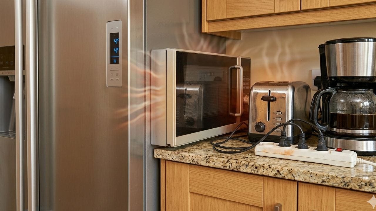 অনেকেই ফ্রিজকে অন্য ইলেকট্রনিক যন্ত্রের একেবারে গা ঘেঁষে রাখেন। আশেপাশে ওভেনে বা মিক্সারের মতো যন্ত্র থাকলে তাপ আরও বেড়ে যায়। এটি ফ্রিজের যান্ত্রিক স্বাস্থ্যের জন্য অত্যন্ত বিপজ্জনক এবং ঝুঁকিপূর্ণ। Gemini AI