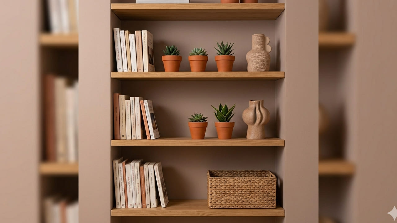 জিনিসপত্র গুছিয়ে রাখার শেলফগুলোকেও কিন্তু ঘর সাজানোর অংশ করে তোলা যায়। দেওয়ালের ওপেন শেলফে বই, ছোট গাছ এবং পছন্দের শো-পিস সাজিয়ে রাখুন। এতে ঘর যেমন গোছানো থাকবে, তেমনি আপনার রুচির বহিঃপ্রকাশও ঘটবে। Geminni AI