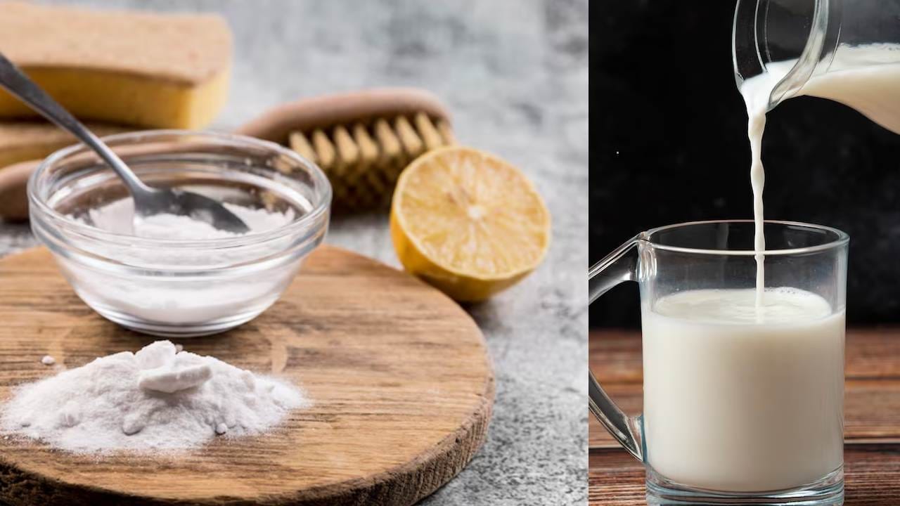 এক চা-চামচ বেকিং সোডার সঙ্গে সামান্য দুধ মিশিয়ে একটি ঘন পেস্ট তৈরি করুন। মিশ্রণটি কনুইতে লাগিয়ে অন্তত ২-৩ মিনিট ধরে আলতোভাবে মালিশ করুন। এরপর জল দিয়ে ধুয়ে ফেললে তফাত নিজের চোখেই দেখতে পাবেন। Free pik