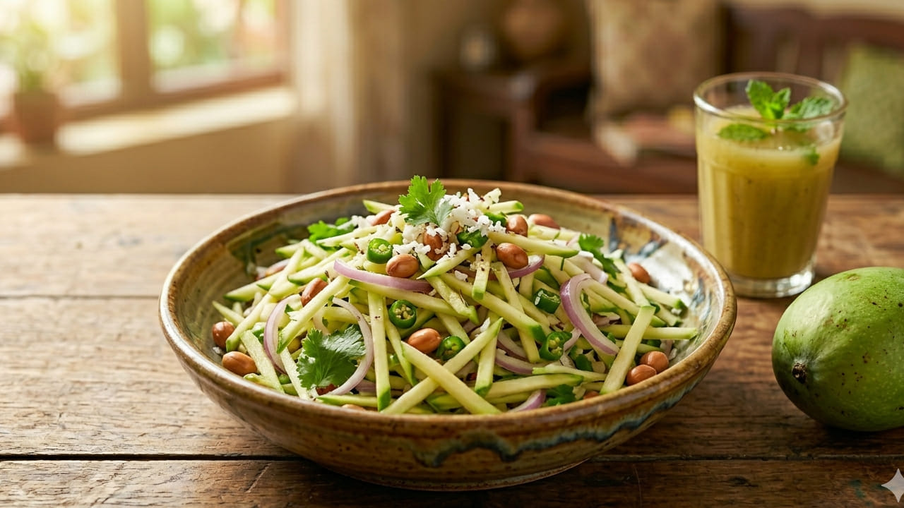 কাঁচা আম শুধু স্বাদে নয়, পুষ্টির দিক থেকেও গরমে ভীষণ উপকারী ও দরকারি একটি ফল। একই উপকরণ দিয়ে একঘেয়ে ডাল বা চাটনি না বানিয়ে নতুন কিছু রান্না করা এখনকার ট্রেন্ড হয়ে দাঁড়িয়েছে। তাই পরিবারের সদস্য বা অতিথি আপ্যায়নে এই পদগুলো একবার চেষ্টা করে দেখতেই পারেন। Gemini AI