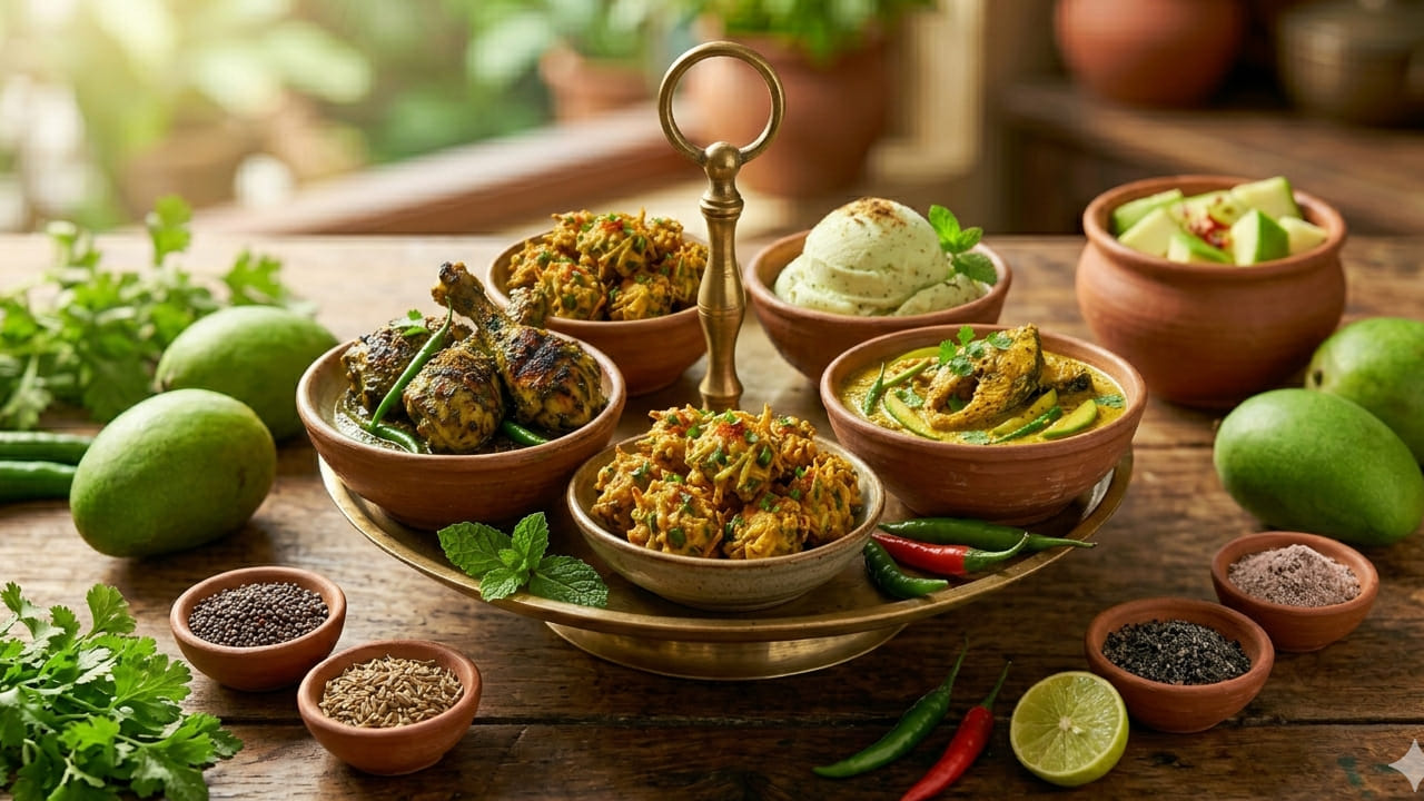 গরম মানেই বাঙালির পাতে কাঁচা আমের আধিপত্য, তবে তা শুধু ডাল বা চাটনিতে সীমাবদ্ধ নয়। টক-মিষ্টি স্বাদের এই জাদুকরী ফলটি এখন জায়গা করে নিয়েছে মূল মেনু থেকে ডেজার্ট পর্যন্ত সবক্ষেত্রেই। চলুন দেখে নেওয়া যাক কাঁচা আমের এমন কিছু পদ, যা আপনার স্বাদকে করবে এক্কেবারে অন্যরকম। Gemini AI