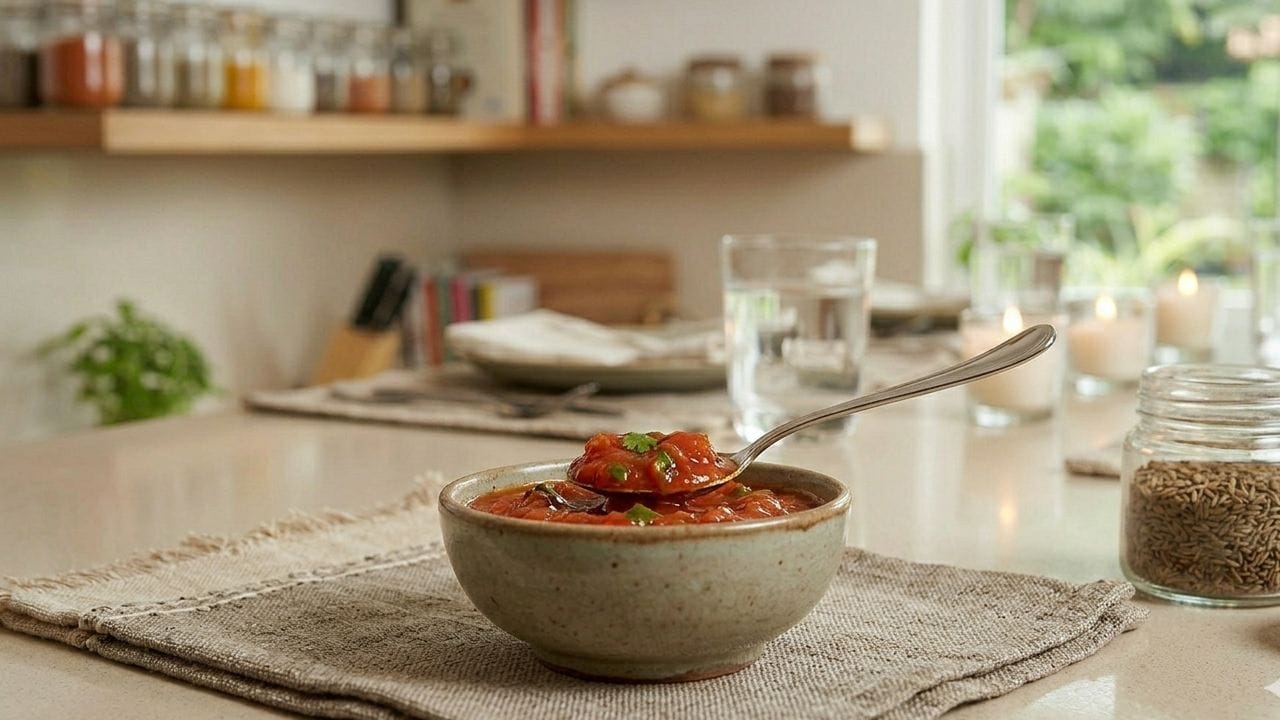 স্বাদে অতুলনীয় হলেও দিনে ১-২ চামচের বেশি খাওয়া ঠিক নয়। অ্যাসিডিটি এড়াতে এতে সামান্য ভাজা জিরে গুঁড়ো মেশানো যেতে পারে। সব সময় পাকা ও মিষ্টি টমেটো ব্যবহার করার চেষ্টা করুন। Gemini AI