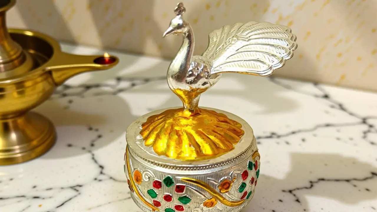 বিবাহিত মহিলারা যদি তাঁদের সিঁদুর কৌটোয় ছোট্ট একটি রুপোর ময়ূর রাখেন, তবে তা বিশেষ ফলদায়ক হতে পারে। মনে করা হয়, এর ফলে স্বামীর দীর্ঘায়ু কামনার পাশাপাশি পারিবারিক বন্ধন আরও দৃঢ় হয়ে ওঠে। Free Pik