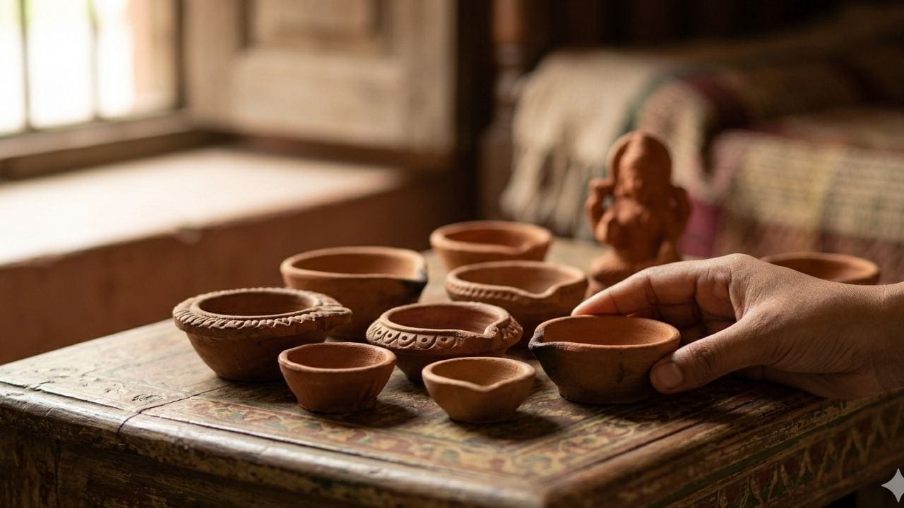 দীপাবলি বা পুজোর বাইরেও মাটির প্রদীপের অনেক গুণ রয়েছে যা অনেকেরই অজানা। সঠিক নিয়ম মেনে প্রদীপের টোটকা পালন করলে সংসারে সুখ-শান্তি ফেরে। এমনকি বাস্তু দোষ কাটিয়ে ভাগ্যের চাকাও সচল করা সম্ভব হয়।  Gemini AI