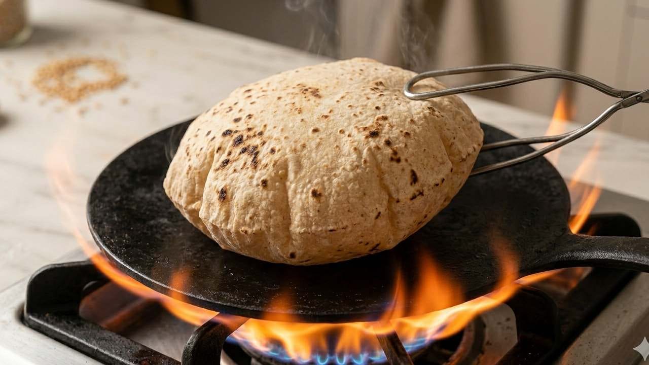 পুড়ে যাওয়ার ভয়ে অনেকে খুব কম আঁচে রুটি সেঁকেন, যা আসলে রুটির আর্দ্রতা পুরো শুষে নেয়। রুটি সেঁকার সময় তাওয়া ভালোমতো গরম করে চড়া আঁচে দ্রুত দু-পিঠ সেঁকে নামিয়ে নেওয়া প্রয়োজন। তাড়াতাড়ি রান্না হলে রুটির ভেতরের জলীয় অংশ বজায় থাকে এবং রুটিটি অনেক বেশি নরম ও ফুলকো হয়। Gemini AI