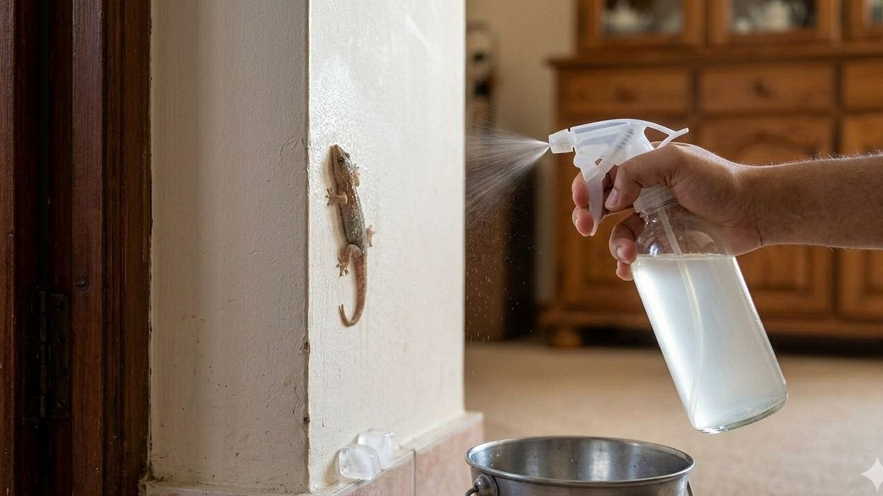 টিকটিকি শীতল রক্ত বিশিষ্ট প্রাণী হওয়ায় , এদের গায়ে হঠাত খুব ঠান্ডা জল স্প্রে করলে শরীরের তাপমাত্রা দ্রুত কমে গিয়েছে বলে মনে হয়। এর ফলে তারা কিছুক্ষণের জন্য অবশ হয়ে পড়ে এবং বাইরে ফেলে দেওয়া সহজ হয়। Gemini AI