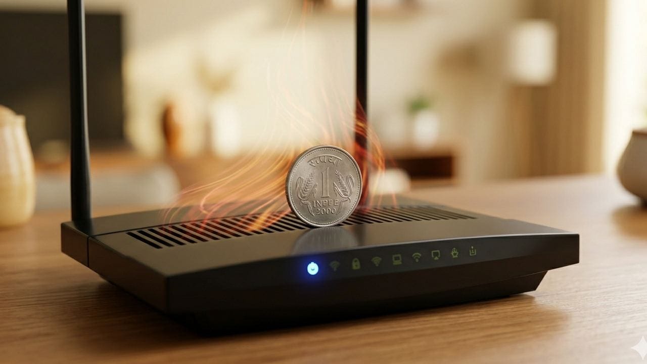  রাউটারের ভেতরে প্রসেসর এবং রেডিও অ্যামপ্লিফায়ার থাকে যা অনবরত তাপ উৎপন্ন করে। এই তাপ বের হওয়ার জন্য রাউটারের ওপরে ছিদ্র বা ভেন্টিলেশন থাকে। সেখানে কয়েন রাখলে বায়ু চলাচলে বাধা সৃষ্টি হয় এবং ডিভাইসটি অতিরিক্ত গরম হয়ে যায়। Gemini AI