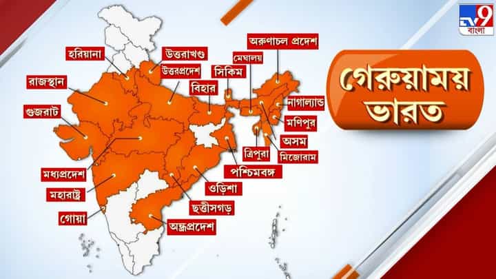 BJP in India: ২৯-এর মধ্যে ২১ রাজ্যে বিজেপির জয়ধ্বজ, কার্যতই 'গেরুয়াময়' ভারত BJP in India: ২৯-এর মধ্যে ২১ রাজ্যে বিজেপির জয়ধ্বজ, কার্যতই 'গেরুয়াময়' ভারত