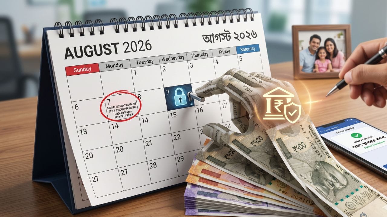 যাঁরা সাপ্তাহিক বেতন পান, তাঁদের ১৫ দিনের কাজের টাকা ২ দিনের মধ্যে দিতে হবে। আবার যাঁরা মাসিক বেতন পান, তাঁদের পরবর্তী মাসের ৭ তারিখের মধ্যে টাকা দেওয়া বাধ্যতামূলক। দেরি করলে ঠিকাদারকে জবাবদিহি করতে হবে। (Credit - AI)