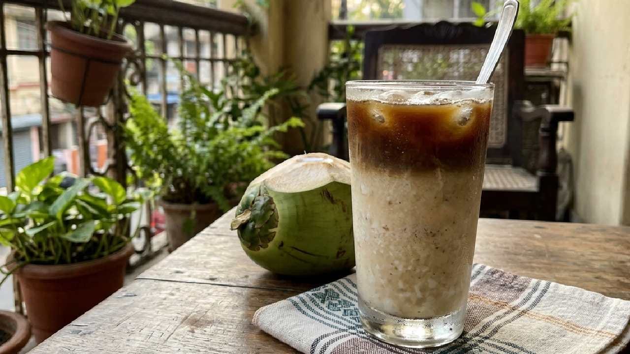 ভ্যাপসা গরমে এক গ্লাস ঠান্ডা পানীয়ের কোনও বিকল্প হয় না। কিন্তু রোজকার লস্যি বা লেবুর শরবত ছেড়ে এবার ট্রাই করুন 'টেন্ডার কোকোনাট কফি'। কফির এনার্জি আর ডাবের শীতলতা- দুইয়ের মিশেলে জমে যাবে আপনার তপ্ত বিকেল।