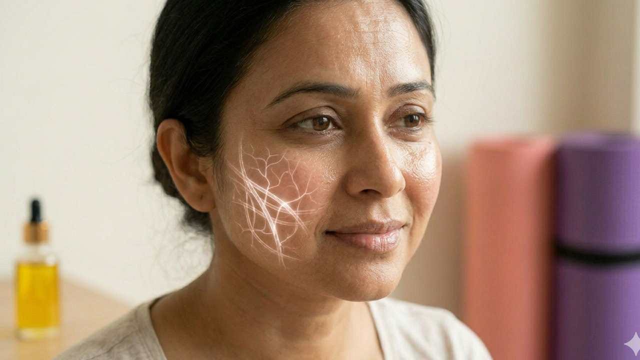 ফেশিয়াল যোগা লিম্ফ্যাটিক সিস্টেমকে দারুণভাবে সক্রিয় করে তোলে। এতে ত্বকের নিচে জমে থাকা টক্সিন বা বিষাক্ত পদার্থ বেরিয়ে যাওয়ার সুযোগ পায়। ফলে সকালে ঘুম থেকে ওঠার পর মুখ ফোলা ভাব বা ‘পাফিনেস’ দ্রুত কমে। Gemini AI