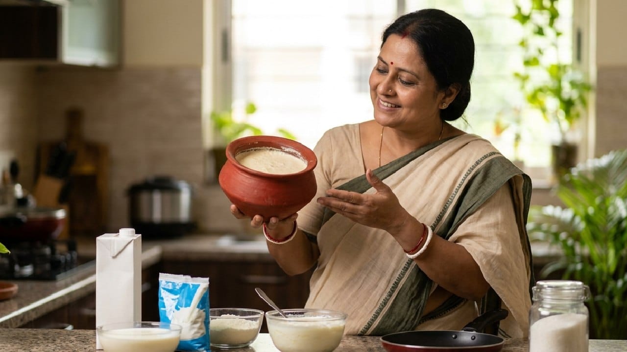 বাঙালির শেষপাতে একটু মিষ্টি দই না হলে যেন খাওয়াটা ঠিক সম্পূর্ণ হয় না। তবে দোকানের মতো স্বাদ বাড়িতে আনা কঠিন ভেবে অনেকেই এই চেষ্টা কখনও করেন না। আজ আপনাদের জন্য রইল এমন এক কৌশল, যার সাহায্যে মাত্র আধ ঘণ্টায় দই তৈরি করা সম্ভব। Gemini AI