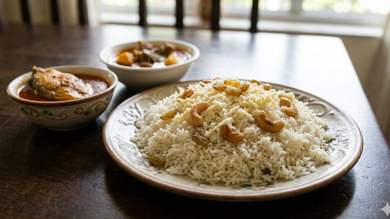 ৩-৪ মিনিট পর ঢাকনা খুললেই তৈরি সুগন্ধি খোয়া ক্ষীরের সাদা পোলাও। গরম গরম মাংসের কোর্মা কিংবা মাছের কালিয়া দিয়ে এটি পরিবেশন করুন। আপনার দুপুরের খাওয়া হবে একদম জমাটি ও তৃপ্তিদায়ক। Gemini AI