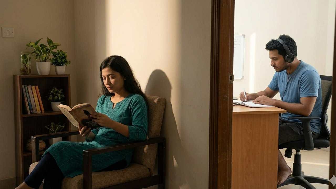 একসঙ্গে থাকা মানেই সব একসঙ্গে করা নয়।  নিজের শখ, গান শোনা, বই পড়ার সময় রাখুন।  ব্যক্তিগত সময় সম্পর্ককে ক্লান্ত হতে দেয় না। Gemini AI