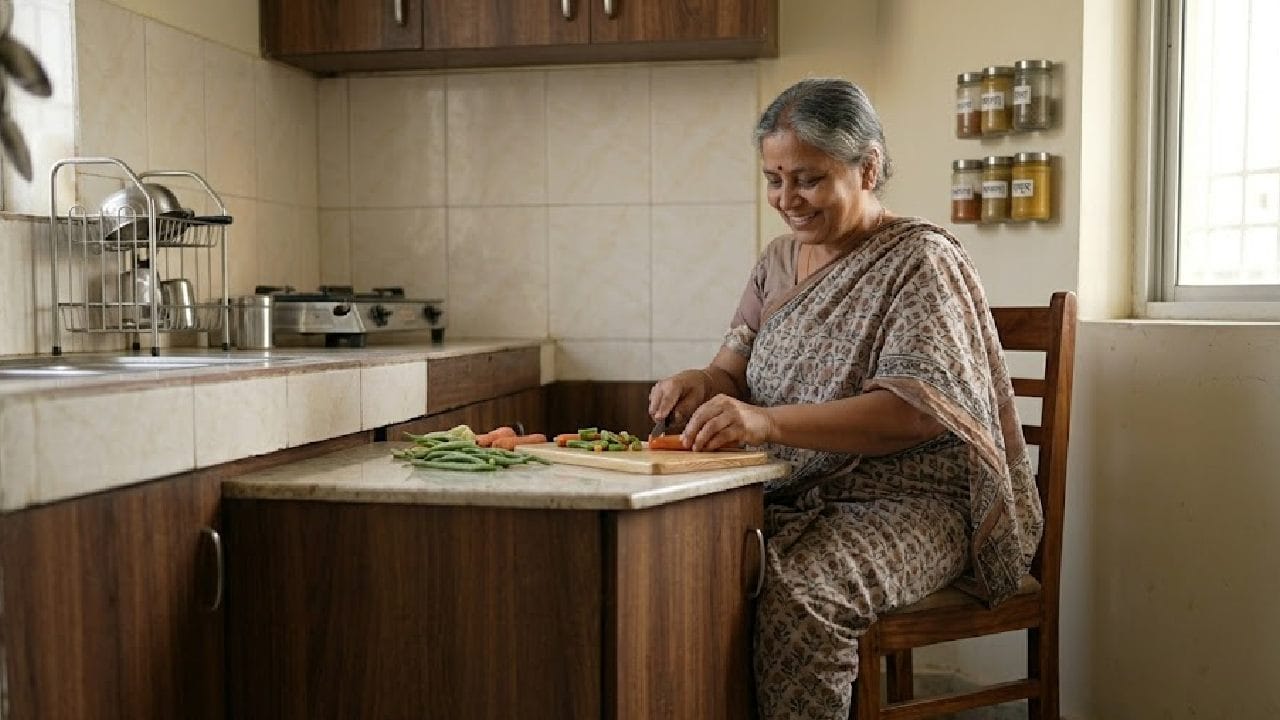 রান্নাঘর নতুন করে তৈরির সময় একটি নিচু কাউন্টারটপ রাখার পরিকল্পনা করতে পারেন। এটি বিশেষ করে প্রবীণদের জন্য বা যাঁদের হাঁটুর পুরনো সমস্যা রয়েছে তাঁদের কাজে আসবে। বসে বসে কাজ করার সুবিধা থাকলে মেরুদণ্ড ও হাড়ের সংযোগস্থলে চাপ কম পড়ে। Gemini AI