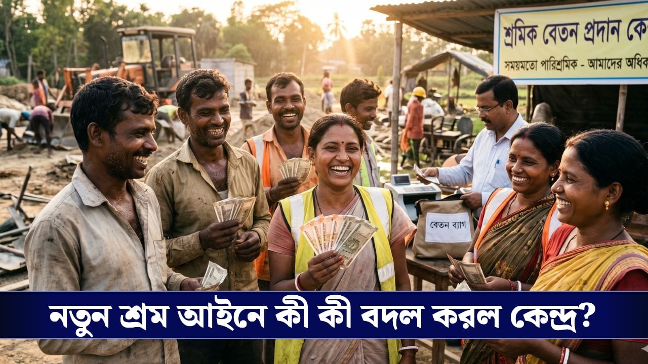 New Labour Code : ৭ তারিখের মধ্যে বেতন বাধ্যতামূলক, ঠিকাকর্মীদের জন্য নতুন নিয়ম আনল কেন্দ্র! New Labour Code : ৭ তারিখের মধ্যে বেতন বাধ্যতামূলক, ঠিকাকর্মীদের জন্য নতুন নিয়ম আনল কেন্দ্র!