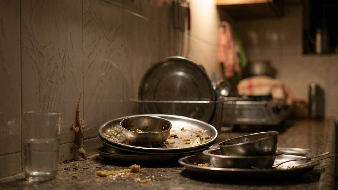 রান্নাঘরের কাউন্টার বা ডাইনিং টেবিলে সারা রাত এঁটো বাসন বা খাবারের কণা ফেলে রাখা একদম উচিত নয়। এই খাবারগুলো মাছি এবং পিঁপড়েকে আকৃষ্ট করে, যা টিকটিকির প্রধান শিকার। ফলে শিকারের খোঁজে তারা অনায়াসেই আপনার রান্নাঘরে আস্তানা গেড়ে বসে।  Gemini Ai
