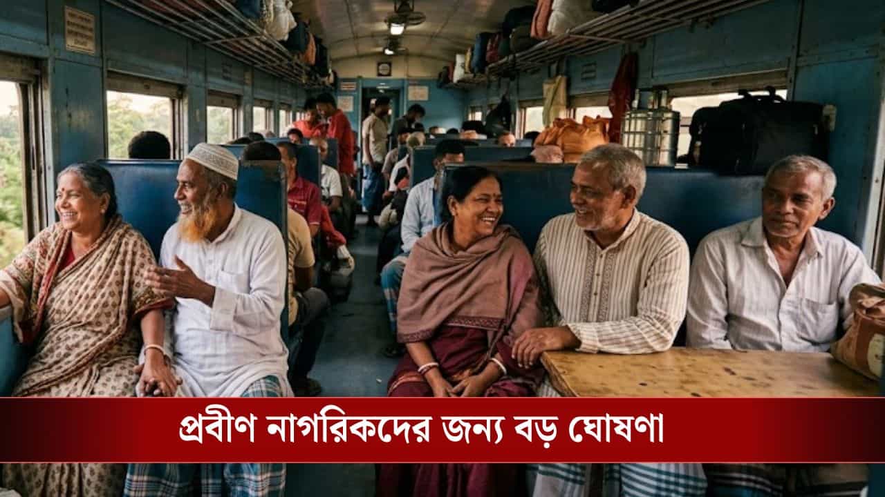 Senior Citizen Free Train Travel: সিনিয়র সিটিজেনদের জন্য বিরাট ঘোষণা, ট্রেনে যাত্রা হয়ে গেল সম্পূর্ণ ফ্রি! মেট্রোর টিকিটে ২৫ শতাংশ ছাড় Senior Citizen Free Train Travel: সিনিয়র সিটিজেনদের জন্য বিরাট ঘোষণা, ট্রেনে যাত্রা হয়ে গেল সম্পূর্ণ ফ্রি! মেট্রোর টিকিটে ২৫ শতাংশ ছাড়