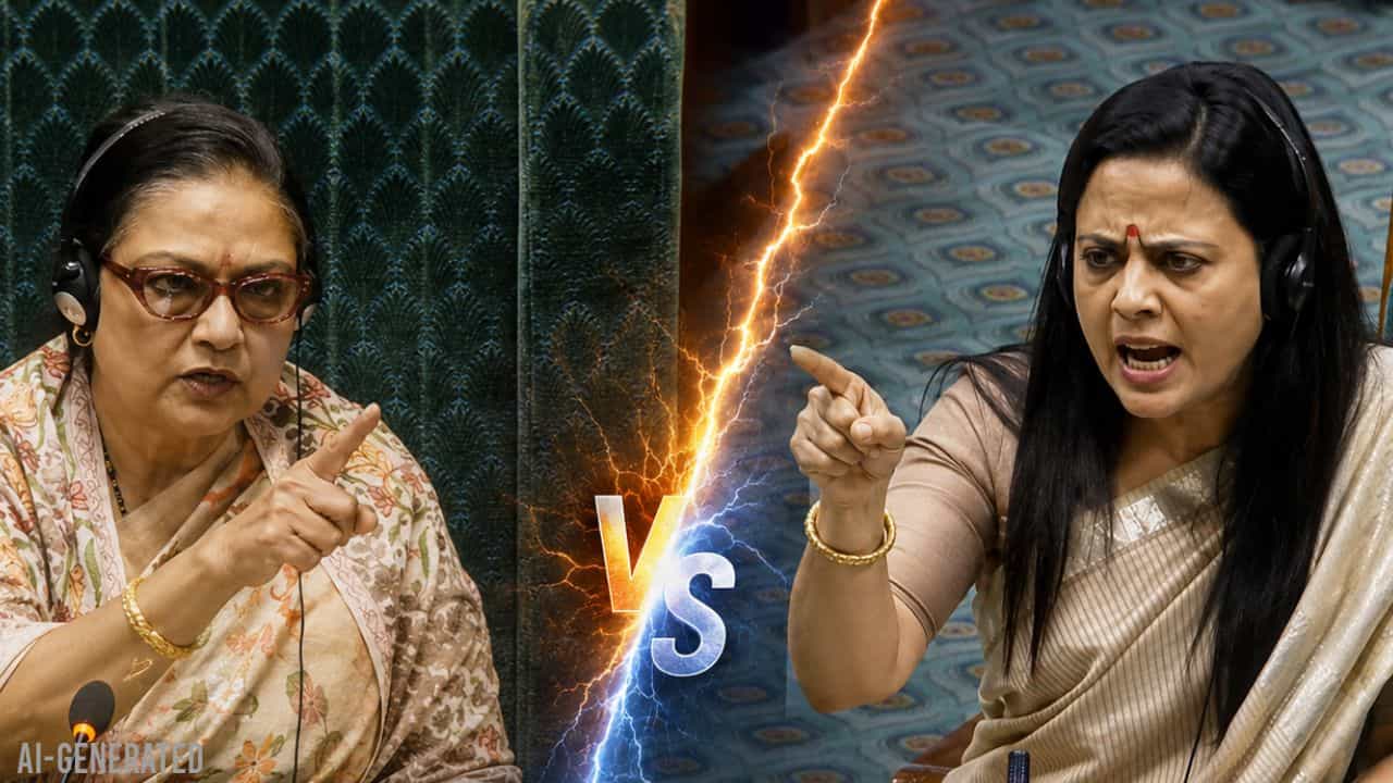 Mahua Moitra on Kakali: 'নট সো পুওর' বলে খোঁচা মহুয়ার, উত্তর দিতে 'রুচিতে বাধছে' কাকলির Mahua Moitra on Kakali: 'নট সো পুওর' বলে খোঁচা মহুয়ার, উত্তর দিতে 'রুচিতে বাধছে' কাকলির