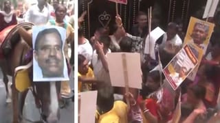 BJP Protest against Sandipan saha: গাধার মুখে এন্টালির বিধায়ক সন্দীপনের ছবি লাগিয়ে ব্যাপক বিক্ষোভ, স্লোগান উঠল, ‘চোর-চোর চোরটা , স্বর্ণকমলের ছেলেটা’