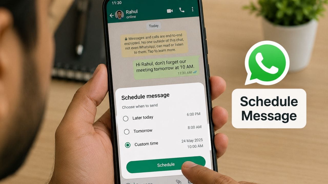 WhatsApp Message Scheduling Feature: বিরাট চমক! এবার WhatsApp-এ শিডিউল করা যাবে মেসেজ, কীভাবে করবেন? WhatsApp Message Scheduling Feature: বিরাট চমক! এবার WhatsApp-এ শিডিউল করা যাবে মেসেজ, কীভাবে করবেন?